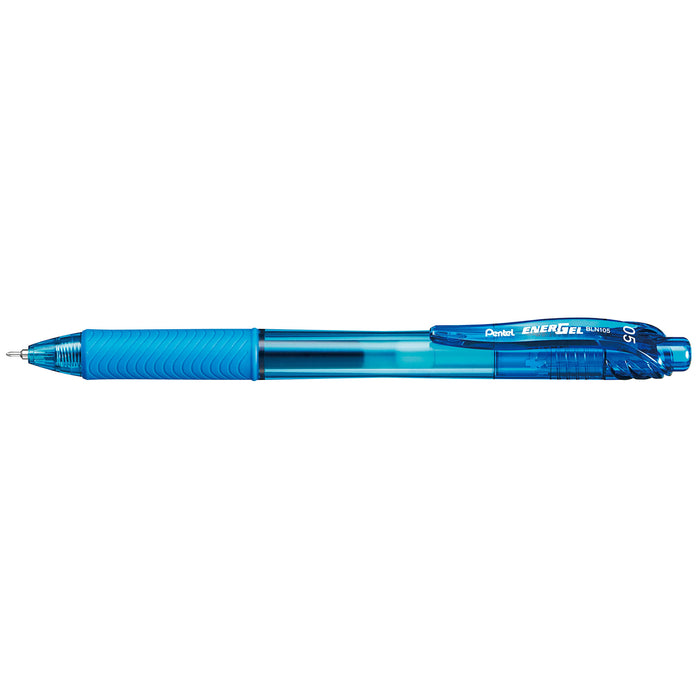 Pentel BLN105 Retractable Energel 0.5mm Gel Pen Sky Blue - Pack of 12