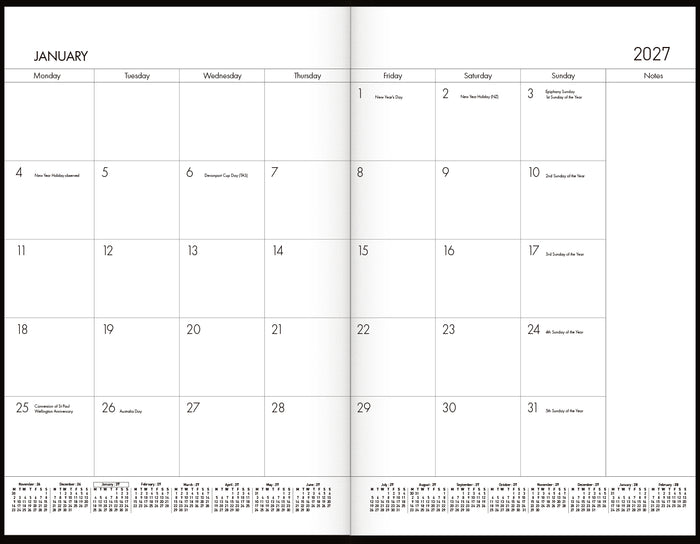2027 Collins Monthly A4 Planner, Month To View, Assorted Covers, 210mm x 297mm