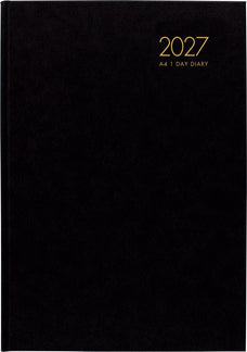 2027 Collins Windsor A41 Diary, Day Per Page, Black, 210mm x 297mm