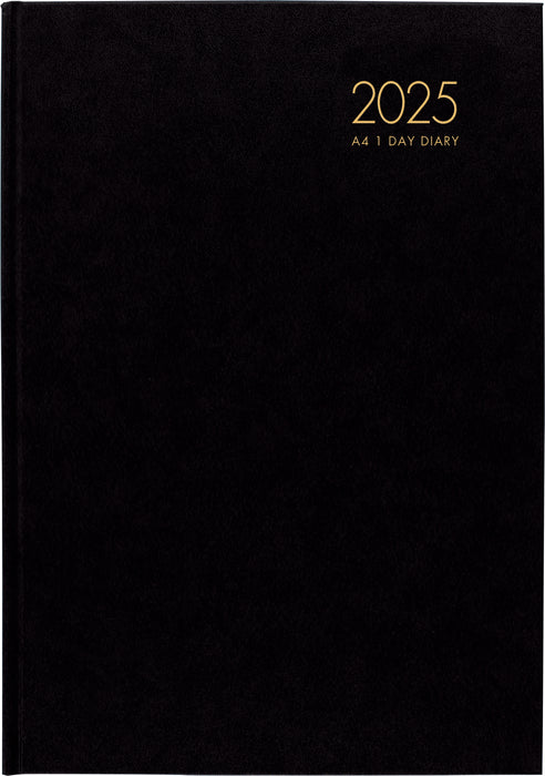 2025 Collins Windsor A41 Diary, Day Per Page, Black, 210mm x 297mm