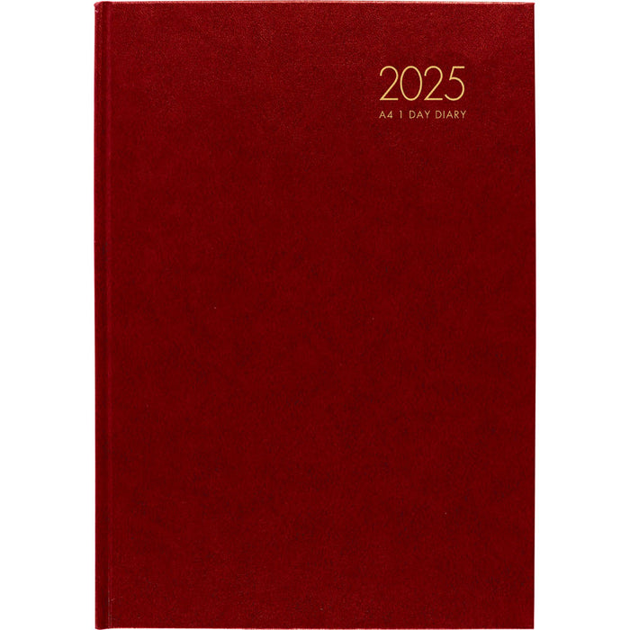 2025 Collins Windsor A41 Diary, Day Per Page, Red, 210mm x 297mm