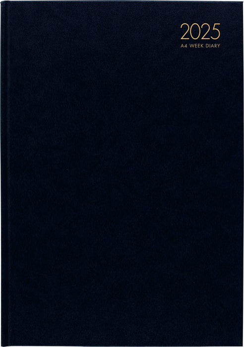 2025 Collins Windsor A43 Diary, Week To View, Black, 210mm x 297mm