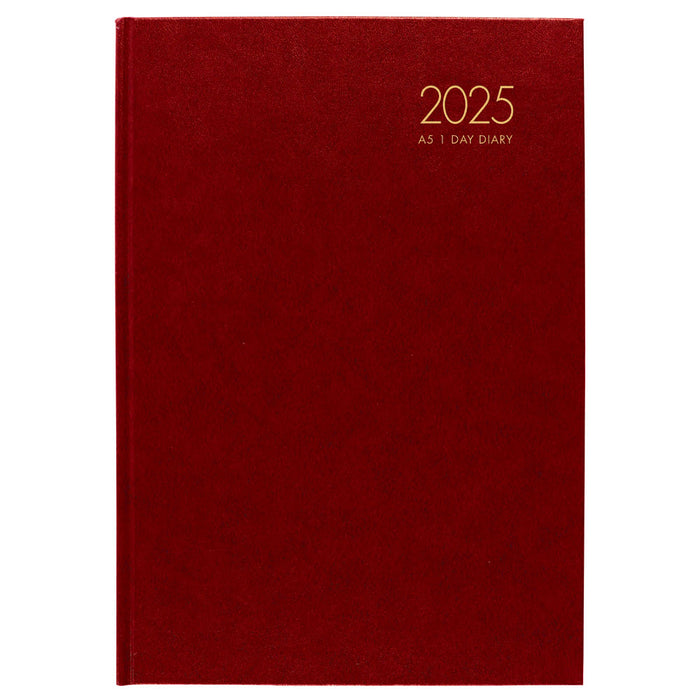 2025 Collins Windsor A51 Diary, Day To Page, Red, 148mm x 210mm