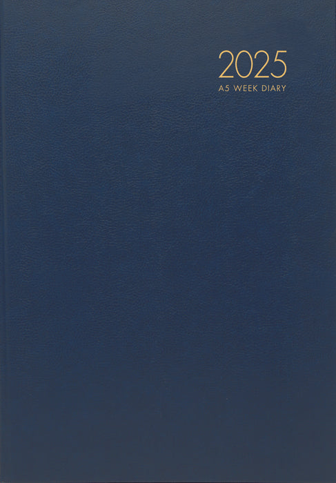 2025 Collins Diary A53, Week To View, Appointment Times, PVC Coated Paper Cover, Navy, 148mm x 210mm