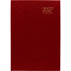 2027 Collins Diary A53, Week To View, Appointment Times, PVC Coated Paper Cover, Red, 148mm x 210mm