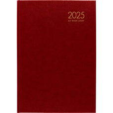 2025 Collins Diary A53, Week To View, Appointment Times, PVC Coated Paper Cover, Red, 148mm x 210mm