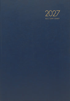 2027 Collins Windsor A52 Diary, Two Day Per Page, Navy, 148mm x 210mm