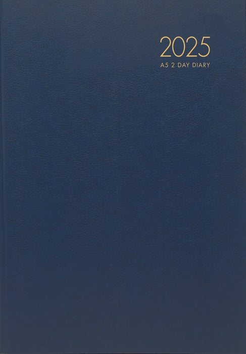 2025 Collins Windsor A52 Diary, Two Day Per Page, Navy, 148mm x 210mm