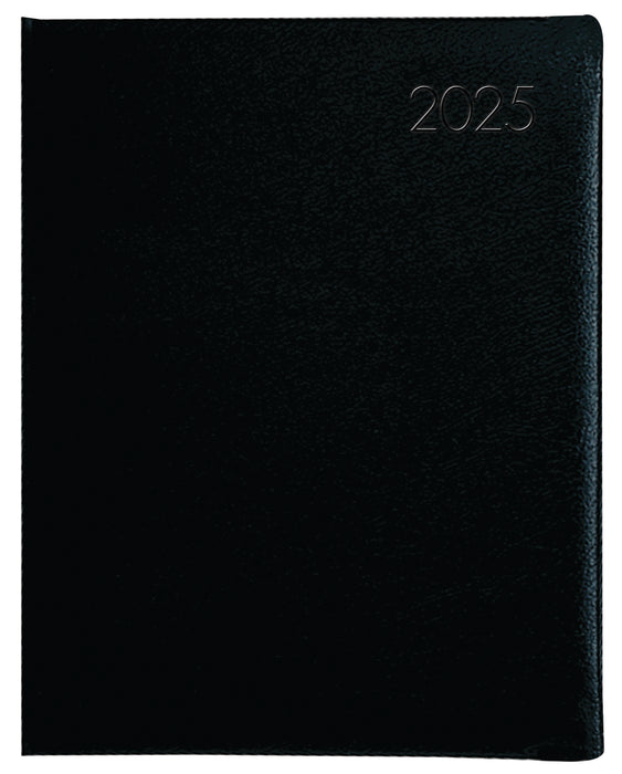 2025 Collins BD1081 Business Diary Day Per Page, Padded PU Cover, Black, 208mm x 260mm 