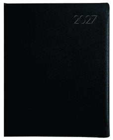 2027 Collins Portfolio, Tabbed, Week To View, Wiro Bound, PU Padded Cover, Black, 165mm x 246mm