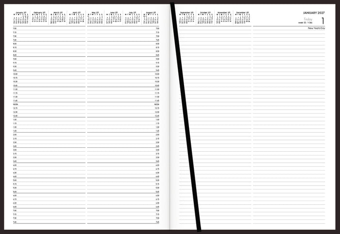 2027 Collins Interleaved Appointment Diary, A41, 210mm x 297mm, Black