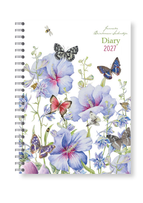 2027 Collins Wiro Bound J. Brinkman Flower Series Week To View Diary, 230mm x 167mm