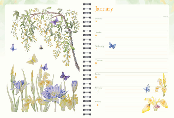 2026 Collins J. Brinkman Flower Series Week to View Diary, 230mm x 167mm