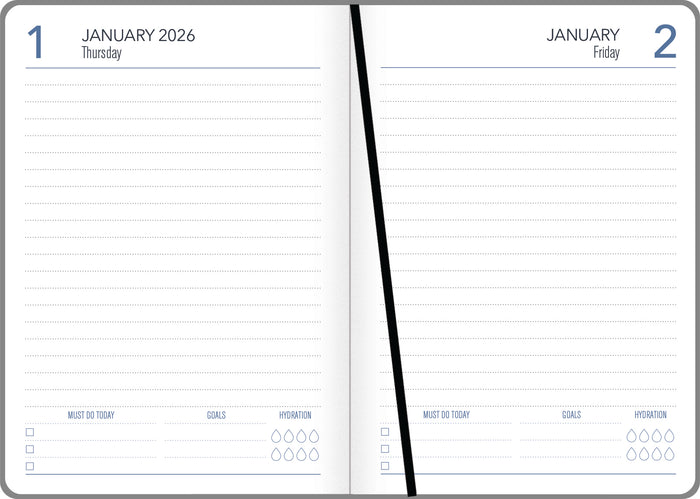 2026 Collins Diary A51, Day Per Page, Colour Edge, Soft PU Cover, Black, 148mm x 210mm