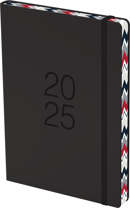 2025 Collins Diary A51, Day Per Page, Colour Edge, Soft PU Cover, Black, 148mm x 210mm