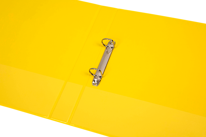 Marbig Overlay Insert Cover A4 Ring Binder 2/25 Yellow, 2 D Ring