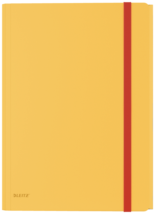 Leitz Cosy A4 Folder, 3 Flap with Pocket, Elastic Closure, Yellow