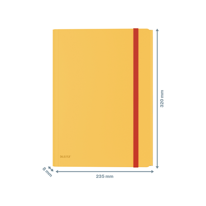 Leitz Cosy A4 Folder, 3 Flap with Pocket, Elastic Closure, Yellow