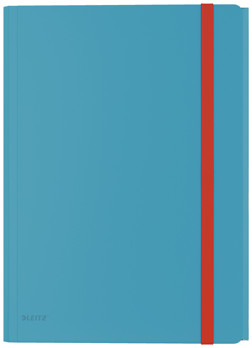 Leitz Cosy A4 Folder, 3 Flap with Pocket, Elastic Closure, Blue