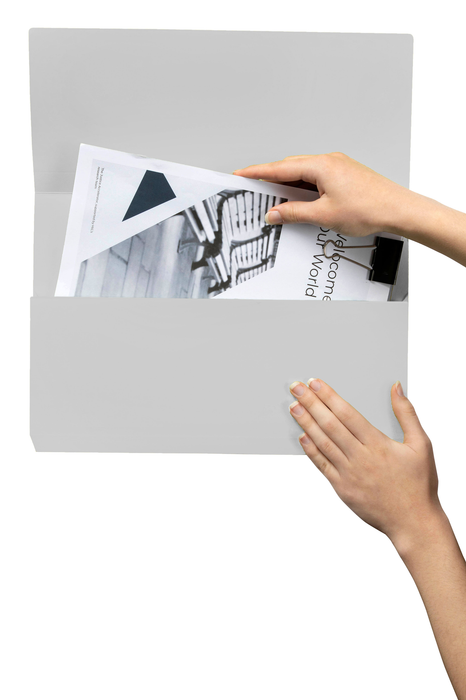 Marbig Foolscap Cardboard Document Wallet, 30mm Gusset, Grey, Pack of 50's