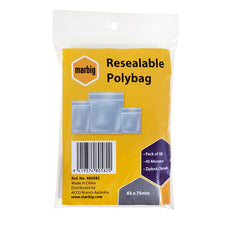 65 x 75mm Zip Lock, Resealable Bags, 50's pack, Transparent Plastic Bags