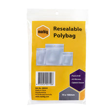 75 x 100mm Zip Lock, Resealable Bags, 50's pack, Transparent Plastic Bags