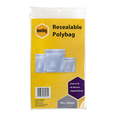 100 x 155mm Zip Lock, Resealable Bags x 50's pack, Transparent Bags