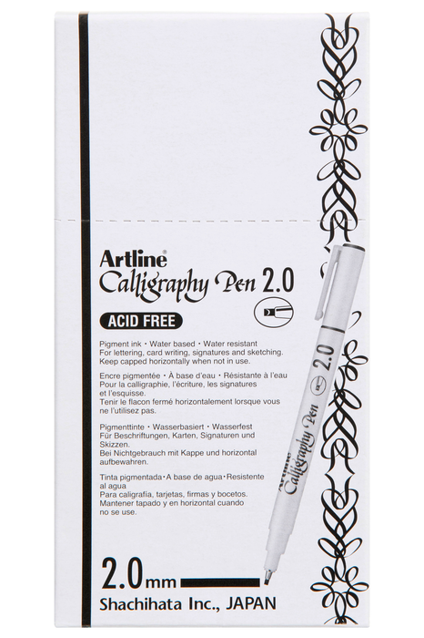 Artline 242 Calligraphy Pen 2mm - Black x 12's pack