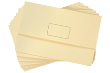 Marbig Foolscap Cardboard Document Wallet, 30mm Gusset, Buff, 10's pack