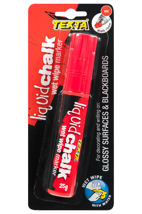 Texta Liquid Chalk Marker Wet Wipe Red