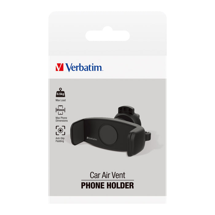 Verbatim 66600 Air Vent Phone Mount, Black