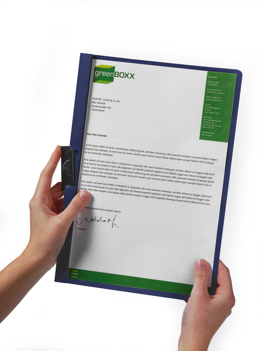 Duraclip A4 30 Sheet Punchless Document File Dark Blue