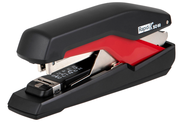 Rapid SO60 Omnipress Stapler, Full Strip, Black/Red