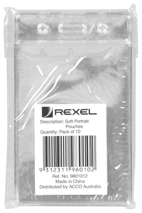 Rexel Id Pouch Soft Portrait 62mm x 104mm, 10 Pack