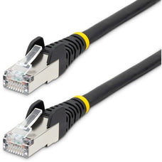 50cm CAT6a Ethernet Cable - Black - Low Smoke Zero Halogen (LSZH) - 10GbE 500MHz 100W PoE++ Snagless RJ-45 w/Strain Reliefs S/FTP Network Patch Cord IM5659477