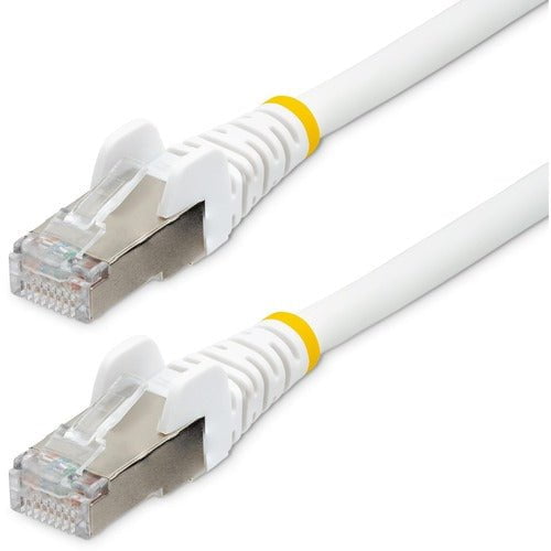 50cm CAT6a Ethernet Cable - White - Low Smoke Zero Halogen (LSZH) - 10GbE 500MHz 100W PoE++ Snagless RJ-45 w/Strain Reliefs S/FTP Network Patch Cord IM5659497