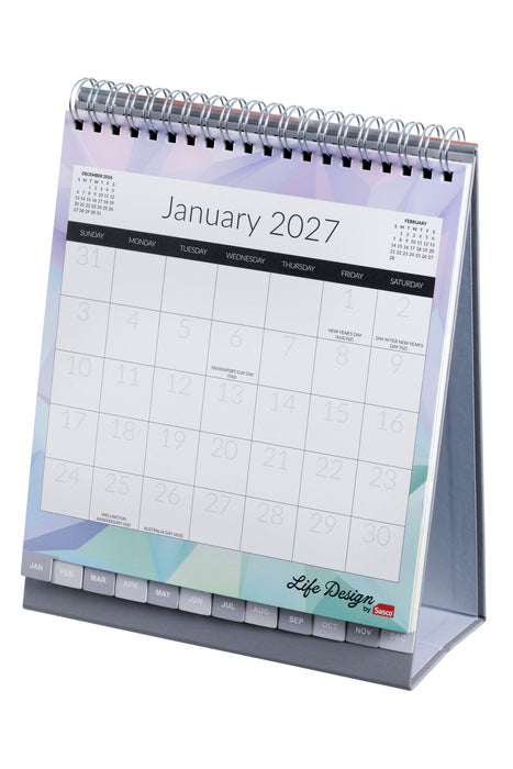 2027 Sasco Life Design Nova Tri-Fold Desk Calendar 175mm x 210mm