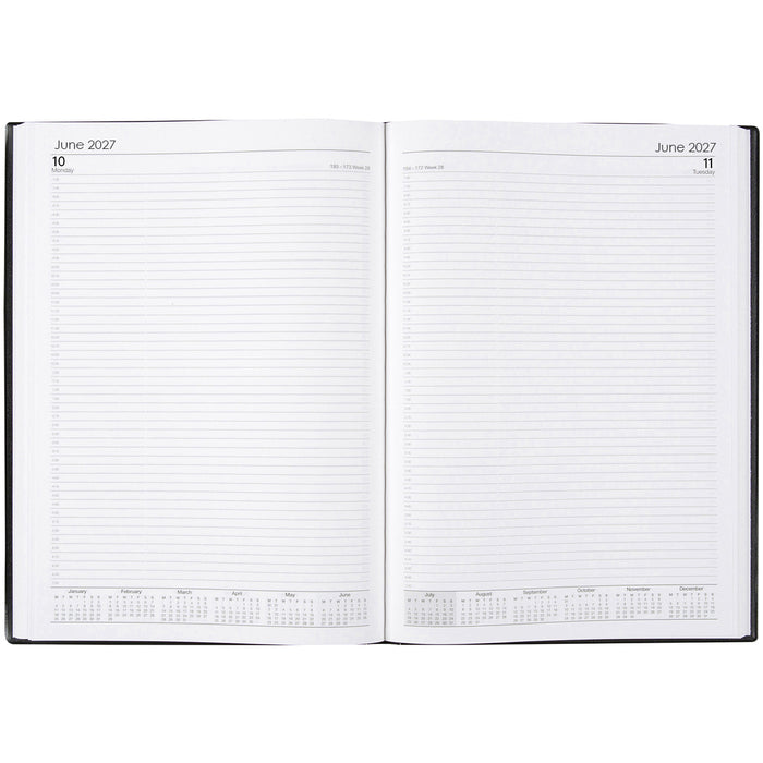 2027 Cumberland A5 Elegant Day to Page Diary, Black