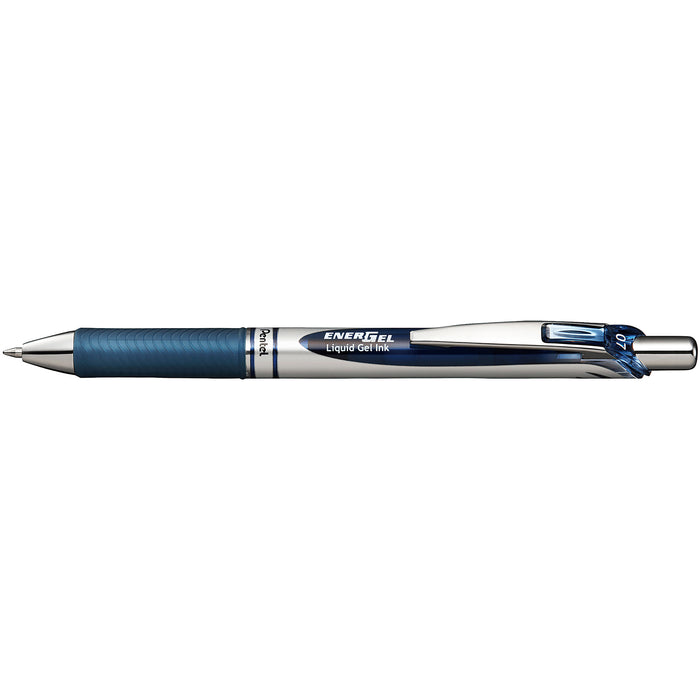 Pentel Energel Gel Roller Pen Retractable BL77 0.7mm Navy - Pack of 12