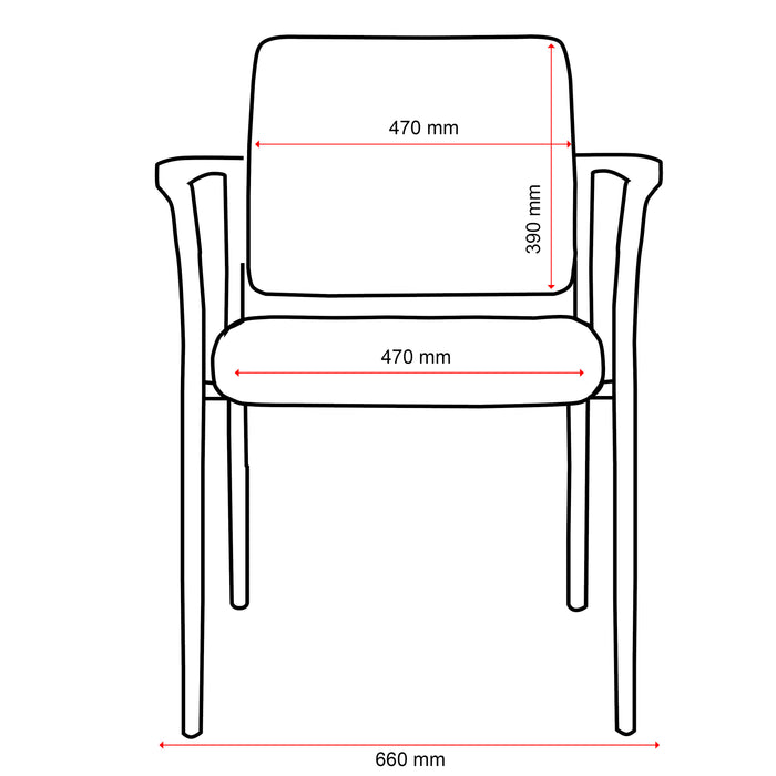 Buro Lindis Visitor Chair, PU Seat, With Arms