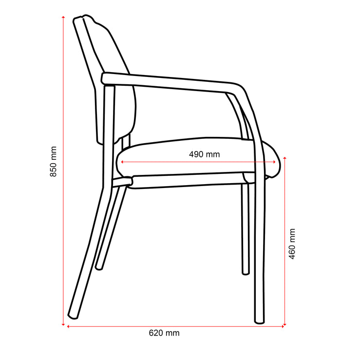 Buro Lindis Mesh Visitor Chair, Blue, With Arms