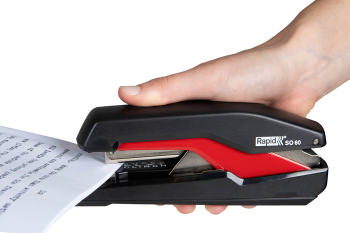 Rapid SO60 Omnipress Stapler, Full Strip, Black/Red