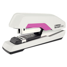 Rapid Stapler S50 Half Strip, Super Flat Clinch, White/Pink, 50 Sheet