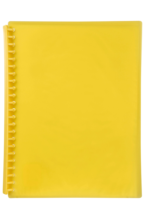 Marbig A4 20 Pocket Refillable Display Book, Translucent Yellow Cover