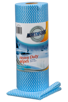 Northfork Heavy Duty Antibacterial Wipes 30cm x 50cm x 90 Sheets - Blue