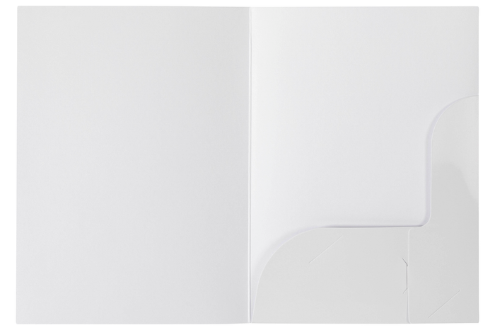 Marbig A5 Presentation Folder Gloss White Single Pocket x 10's pack