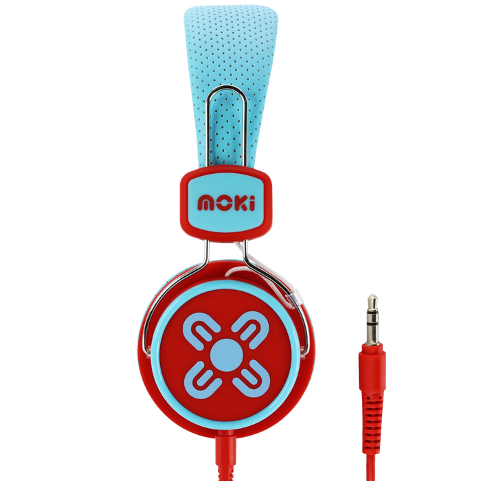 Moki Kid Safe Headphones Volume Limited Over Ear - Blue/Red