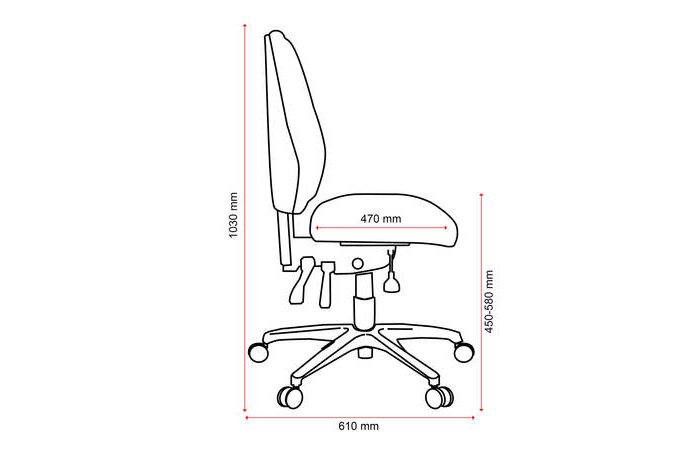 Buro Aura Ergo+ High Back Ergonomic Office Chair With Arm Rest, Nylon Base, Black Fabric
