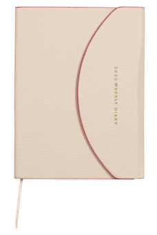 2025 Cumberland Miranda A5 Casebound Diary With Magnetic Fold Closure Cover, Week To View, Blush