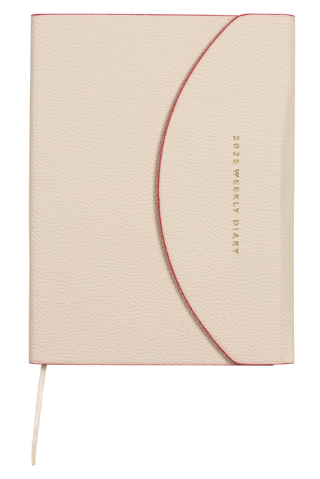 2025 Cumberland Miranda A5 Casebound Diary With Magnetic Fold Closure Cover, Week To View, Blush